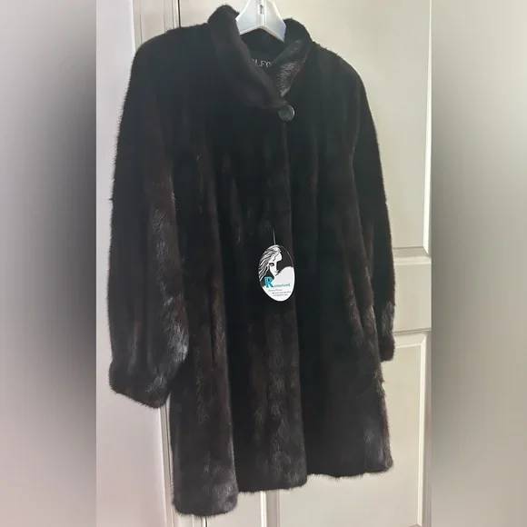 ADOLFO Mink Fur Coat Womens size 12 NEW - Picture 2 of 16